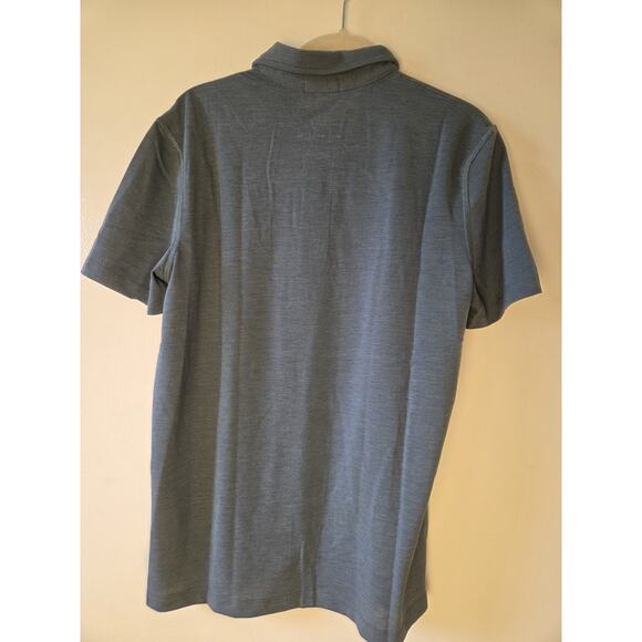 Marine Layer Air Polo Short Sleeve Shirt Mens Size S North Atlantic Blue Stripe - Picture 6 of 8